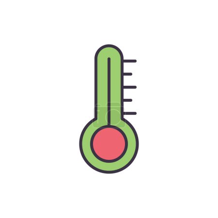 Illustration for Thermometer related vector line icon. Isolated on white background. Vector illustration. Editable stroke - Royalty Free Image
