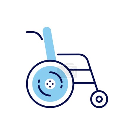 Illustration for Wheelchair related vector line icon. Isolated on white background. Vector illustration. Editable stroke - Royalty Free Image