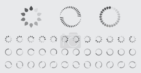 Téléchargez les illustrations : Loading Circular Buffering Icons Vector Set Video Ready for Animation Gif Toutes les images clés Frames Bufring Circle En attente de connexion Tampon Preloader Télécharger Symbole Facile Remplacer la couleur - en licence libre de droit