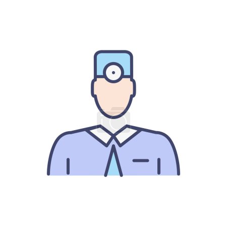 Illustration for Doctor related vector line icon. Medical worker. Practicing. Scientist. Isolated on white background. Vector illustration. Editable stroke - Royalty Free Image