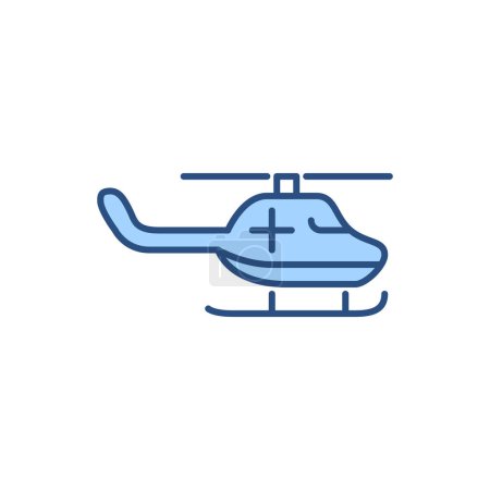 Ilustración de Icono de línea vectorial relacionado con Helicóptero de emergencia. Aislado sobre fondo blanco. Ilustración vectorial. Carrera editable - Imagen libre de derechos