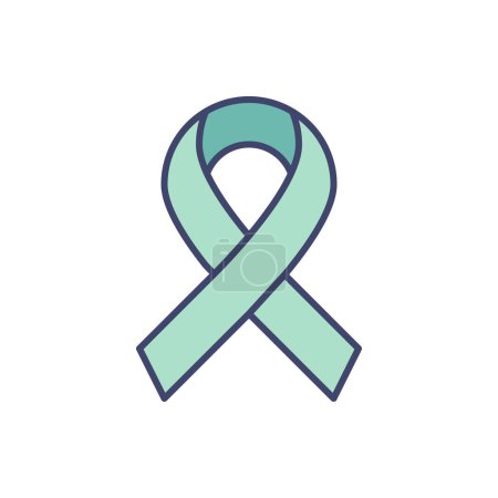 Illustration for Hiv Ribbon, Cancer Concept Vector Icon. Stop AIDS. Awareness ribbon. Consciousness ribbon. Isolated on the White Background. Editable EPS file. Vector illustration - Royalty Free Image