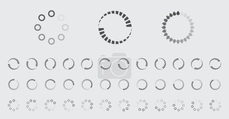 Ilustración de Buffering Iconos de carga circular Conjunto de vectores Video listo para animación Gif Todos los fotogramas clave Bufring Circle Esperando conexión Buffer Preloader Descargar Symbol Easy Replace Color - Imagen libre de derechos