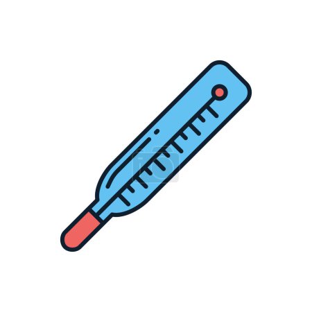 Illustration for Medical Thermometer related vector line icon. Isolated on white background. Vector illustration. Editable stroke - Royalty Free Image