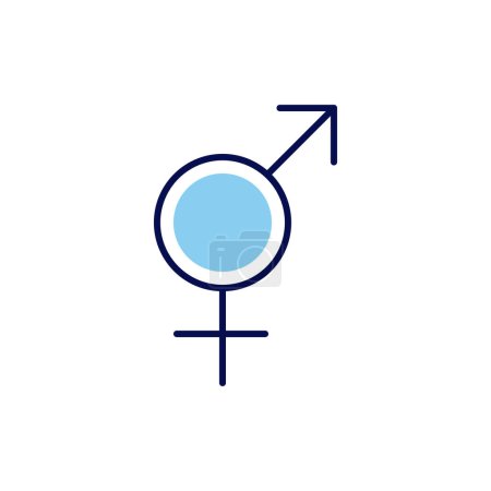 Ilustración de Símbolo transgénero relacionado con el icono de línea vectorial. Aislado sobre fondo blanco. Ilustración vectorial. Carrera editable - Imagen libre de derechos