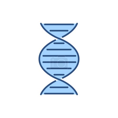 Illustration for DNA related vector line icon. DNA helix linear icon. Deoxyribonucleic, nucleic acid structure. Chromosome. Molecular biology. Genetic code. Isolated on white background. Vector illustration. Editable stroke - Royalty Free Image