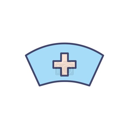 Illustration for Nurse Hat related vector line icon. Isolated on white background. Vector illustration. Editable stroke - Royalty Free Image