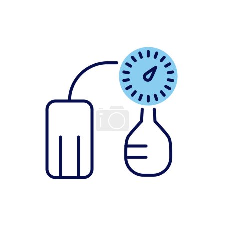 Illustration for Tonometer related vector line icon. Isolated on white background. Vector illustration. Editable stroke - Royalty Free Image