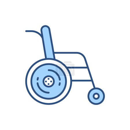 Téléchargez les illustrations : Icône de ligne vectorielle liée au fauteuil roulant. Isolé sur fond blanc. Illustration vectorielle. Course modifiable - en licence libre de droit