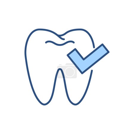 Téléchargez les illustrations : Vérification dentaire Icône vectorielle connexe. Panneau de contrôle dentaire. Isolé sur fond blanc - en licence libre de droit
