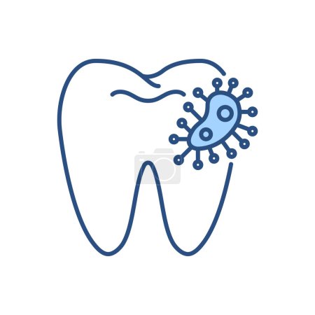Illustration for Dental Bacteria Related Vector Icon. Dental Bacteria Sign. Isolated on White Background - Royalty Free Image