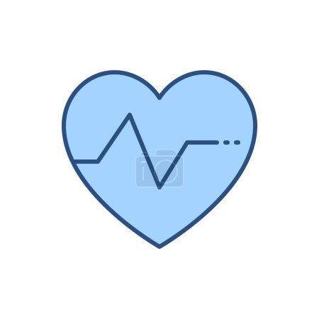Illustration for Heartbeat Ratev related vector line icon. Isolated on white background. Vector illustration. Editable stroke - Royalty Free Image