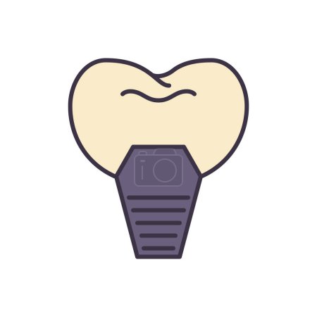 Téléchargez les illustrations : Icône d'implant dentaire. Implant Sign Related Icône vectorielle. Isolé sur fond blanc. Illustration vectorielle modifiable - en licence libre de droit