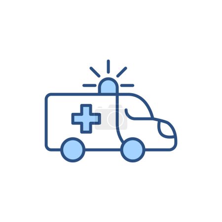 Illustration for Ambulance Car related vector line icon. Emergency response. Accident department. Medical vehicle Isolated on white background. Vector illustration. Editable stroke - Royalty Free Image