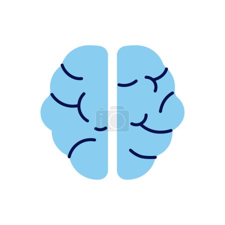 Illustration for Human Brain Vector Icon. Isolated on the White Background. Editable EPS file. Vector illustration - Royalty Free Image