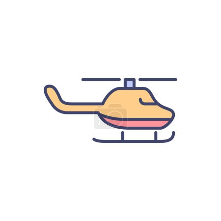 Ilustración de Icono de línea vectorial relacionado con helicóptero. Aislado sobre fondo blanco. Ilustración vectorial. Carrera editable - Imagen libre de derechos