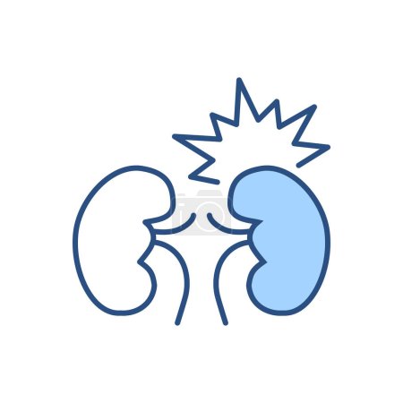 Illustration for Kidney pain related vector icon. Kidney pain sign. Isolated on white background. Editable vector illustration - Royalty Free Image