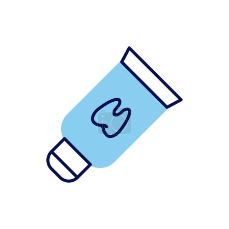 Ilustración de Tubo de pasta dental Relacionado Vector Icon. Signo de tubo de pasta de dientes. Aislado sobre fondo blanco - Imagen libre de derechos