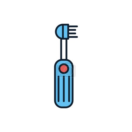 Ilustración de Cepillo de dientes eléctrico Related Vector Icon. Signo de cepillo de dientes eléctrico. Aislado sobre fondo blanco - Imagen libre de derechos