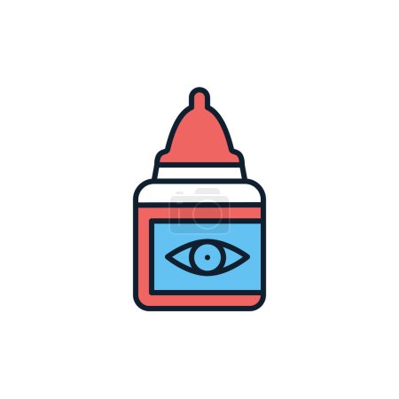 Illustration for Eye Drops related vector line icon. Isolated on white background. Vector illustration. Editable stroke - Royalty Free Image