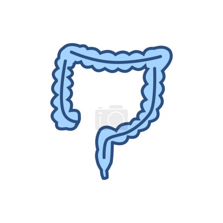 Téléchargez les illustrations : Icône de ligne vectorielle liée aux intestins. Isolé sur fond blanc. AVC modifiable - en licence libre de droit