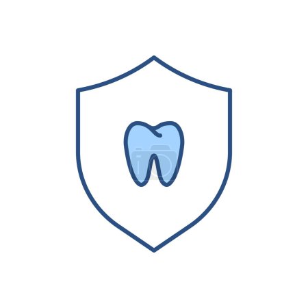 Ilustración de Protección de dientes Relacionado con Vector Icono. Señal de protección de dientes. Aislado sobre fondo blanco - Imagen libre de derechos