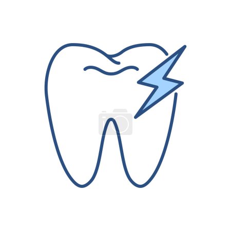 Illustration for Toothache Related Vector Icon. Toothache Sign. Isolated on Black Background - Royalty Free Image