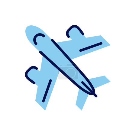 Ilustración de Icono de vector relacionado con el avión. Signo de avión. Aislado sobre fondo blanco. Ilustración vectorial - Imagen libre de derechos