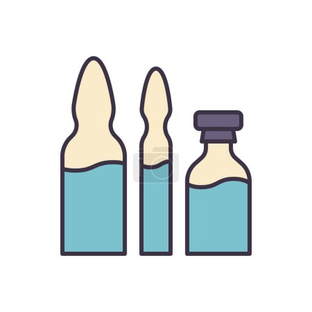 Illustration for Ampoule and Vial Related Vector Line Icon Set. Drugs. Isolated on White Background. Editable Stroke - Royalty Free Image