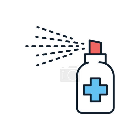Illustration for Medical alcohol spray disinfector related vector icon. Disinfector sign. Sanitizer icon. Isolated on white background. Editable vector illustration - Royalty Free Image