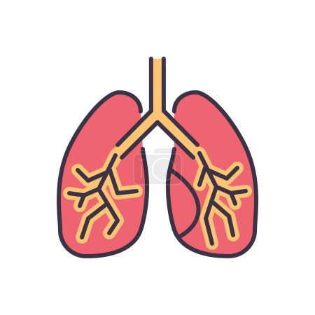 Ilustración de Pulmones relacionados icono de vector. Signo de pulmones. Aislado sobre fondo blanco. Ilustración vectorial editable - Imagen libre de derechos