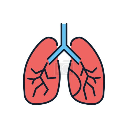 Illustration for Lungs related vector icon. Lungs sign. Isolated on white background. Editable vector illustration - Royalty Free Image