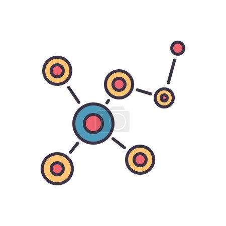 Ilustración de Icono de vector relacionado con moléculas. Signo molecular. Aislado sobre fondo blanco. Ilustración vectorial editable - Imagen libre de derechos