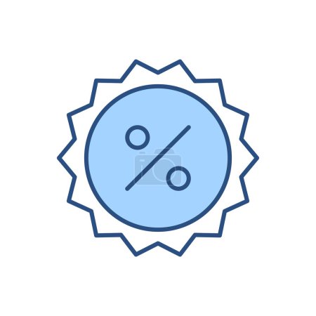 Téléchargez les illustrations : Pourcentage icône vectorielle liée à Badge. Isolé sur fond blanc. Illustration vectorielle - en licence libre de droit