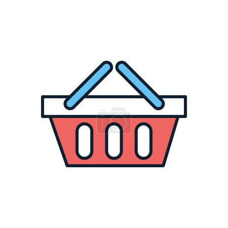Illustration for Shopping Basket related vector icon. Isolated on white background. Vector illustration - Royalty Free Image