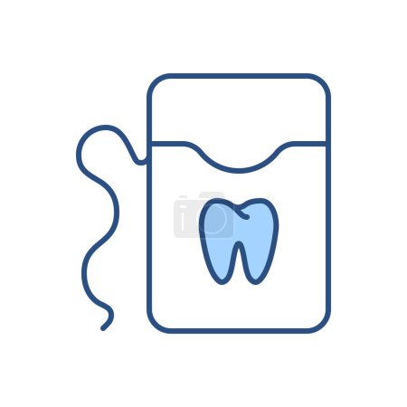 Illustration for Dental Floss Related Vector Icon. Dental Floss Sign. Isolated on White Background - Royalty Free Image