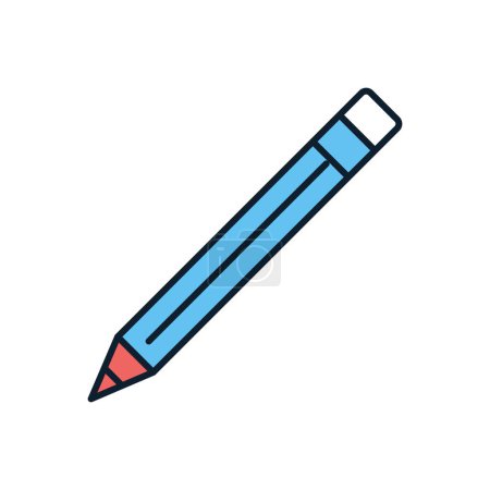 Illustration for Pencil related vector icon. Isolated on white background. Vector illustration - Royalty Free Image