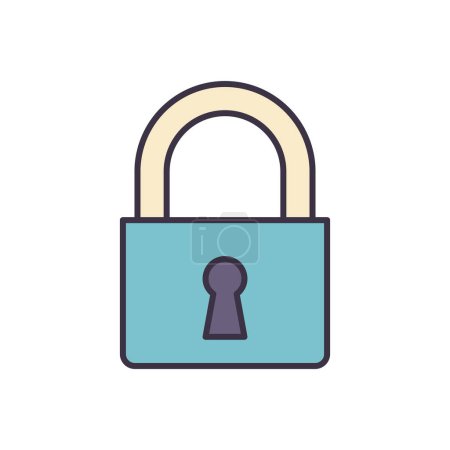 Illustration for Padlock related vector icon. Isolated on white background. Vector illustration - Royalty Free Image