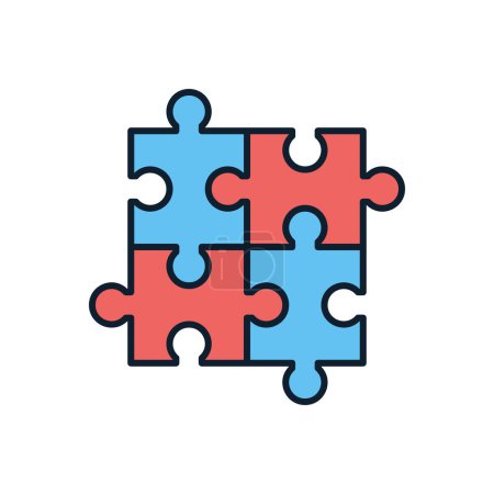 Ilustración de Puzzle icono vectorial relacionado. Aislado sobre fondo blanco. Ilustración vectorial - Imagen libre de derechos