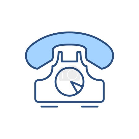 Téléchargez les illustrations : Vintage Phone icône vectorielle liée. Isolé sur fond blanc. Illustration vectorielle - en licence libre de droit