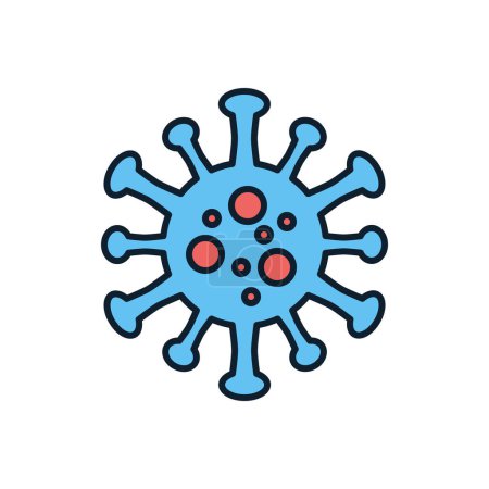 Ilustración de Coronavirus COVID 19 icono de vector relacionado. Signo del coronavirus. Virus aislado sobre fondo blanco. Ilustración vectorial editable - Imagen libre de derechos