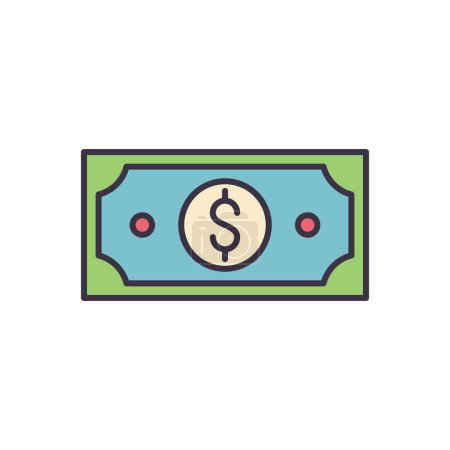 Illustration for Dollar related vector icon. Isolated on white background. Vector illustration - Royalty Free Image