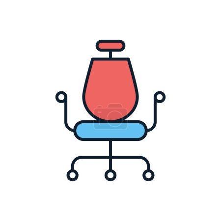 Ilustración de Office Chair icono de vector relacionado. Aislado sobre fondo blanco. Ilustración vectorial - Imagen libre de derechos