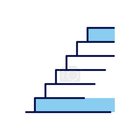 Illustration for Stairs related vector icon. Isolated on white background. Vector illustration - Royalty Free Image