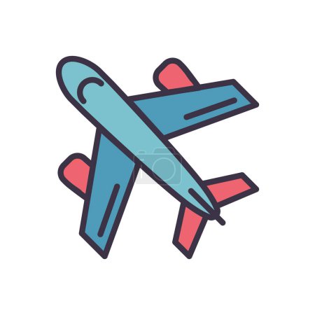 Ilustración de Icono de vector relacionado con el avión. Signo de avión. Aislado sobre fondo blanco. Ilustración vectorial - Imagen libre de derechos
