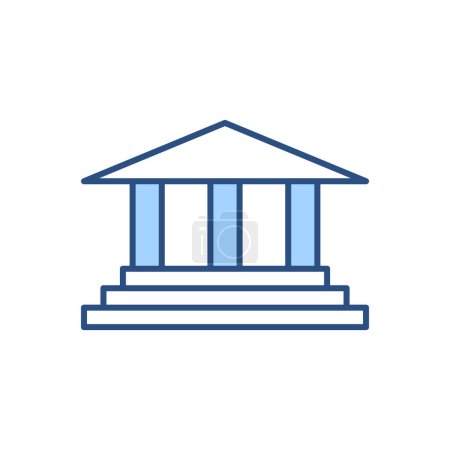Ilustración de Bank Building icono vectorial relacionado. Aislado sobre fondo blanco. Ilustración vectorial - Imagen libre de derechos