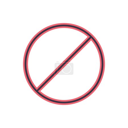 Illustration for Ban sign related vector icon. Isolated on white background. Editable vector illustration - Royalty Free Image