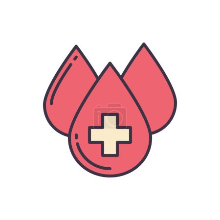 Illustration for Blood Donation related vector line icon. Blood drop. Isolated on white background. Vector illustration. Editable stroke - Royalty Free Image