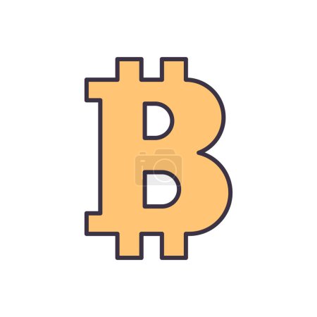 Téléchargez les illustrations : Bitcoin icône vectorielle liée. Isolé sur fond blanc. Illustration vectorielle - en licence libre de droit