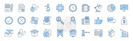 Illustration for Set vector business icons set. Icons for business, management, finance, strategy, marketing and accounting for mobile concepts and web apps. Collection modern infographic logo and pictogram - Royalty Free Image